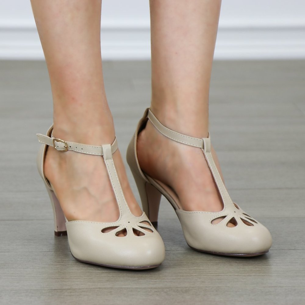 Vintage Style t-strap  Rockabilly Heels - Picture 6 of 9